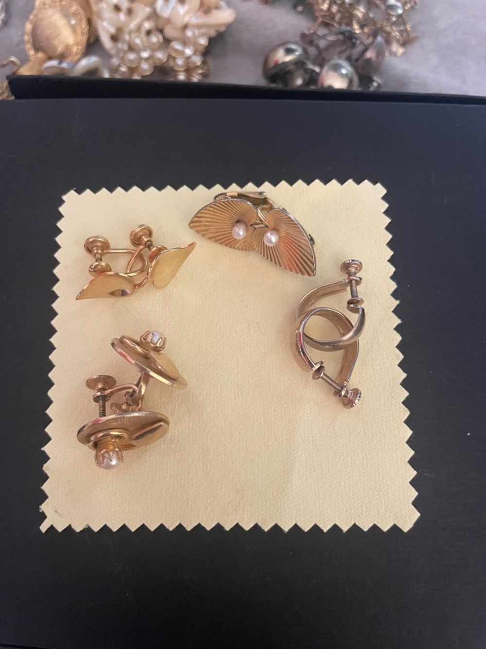 Gold-Tone Pearl Accent Clip-On Earrings Set - Women Jewelry